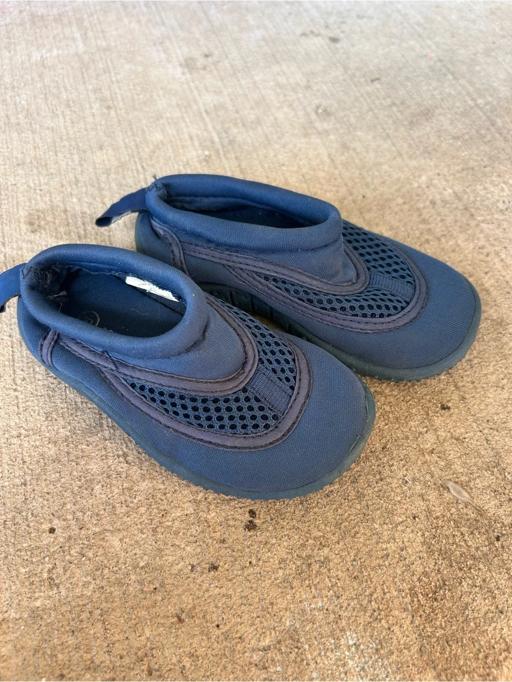 Kids Navy Slip-On Mesh Water Shoes for Active Play